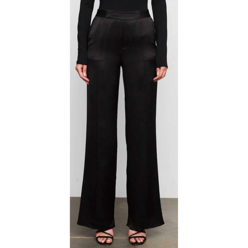 NEW BAILEY 44 angel hammered satin evening pant in black